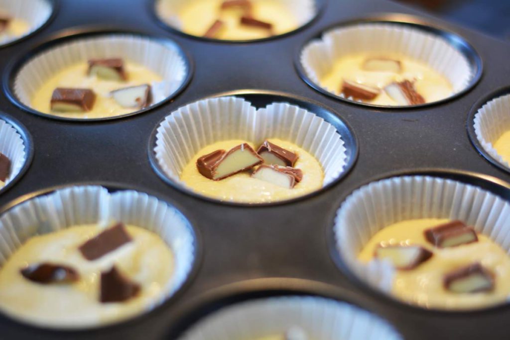 kinder schokolade muffins rezept kinderriegel