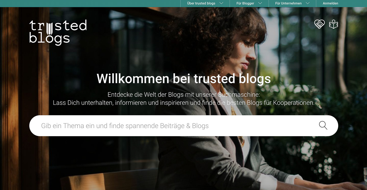 Blogsuchmaschine trusted blogs screenshot
