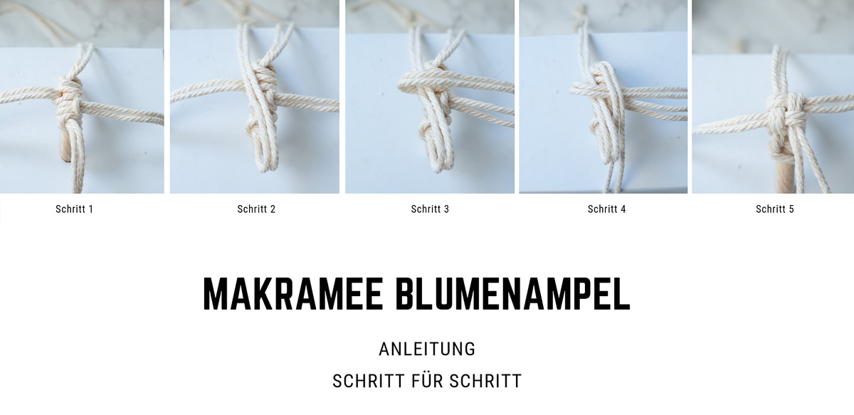 MAKRAMEE BLUMENAMPEL ANLEITUNG step by step