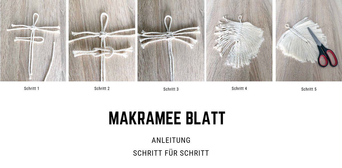 Makramee Blatt step by step