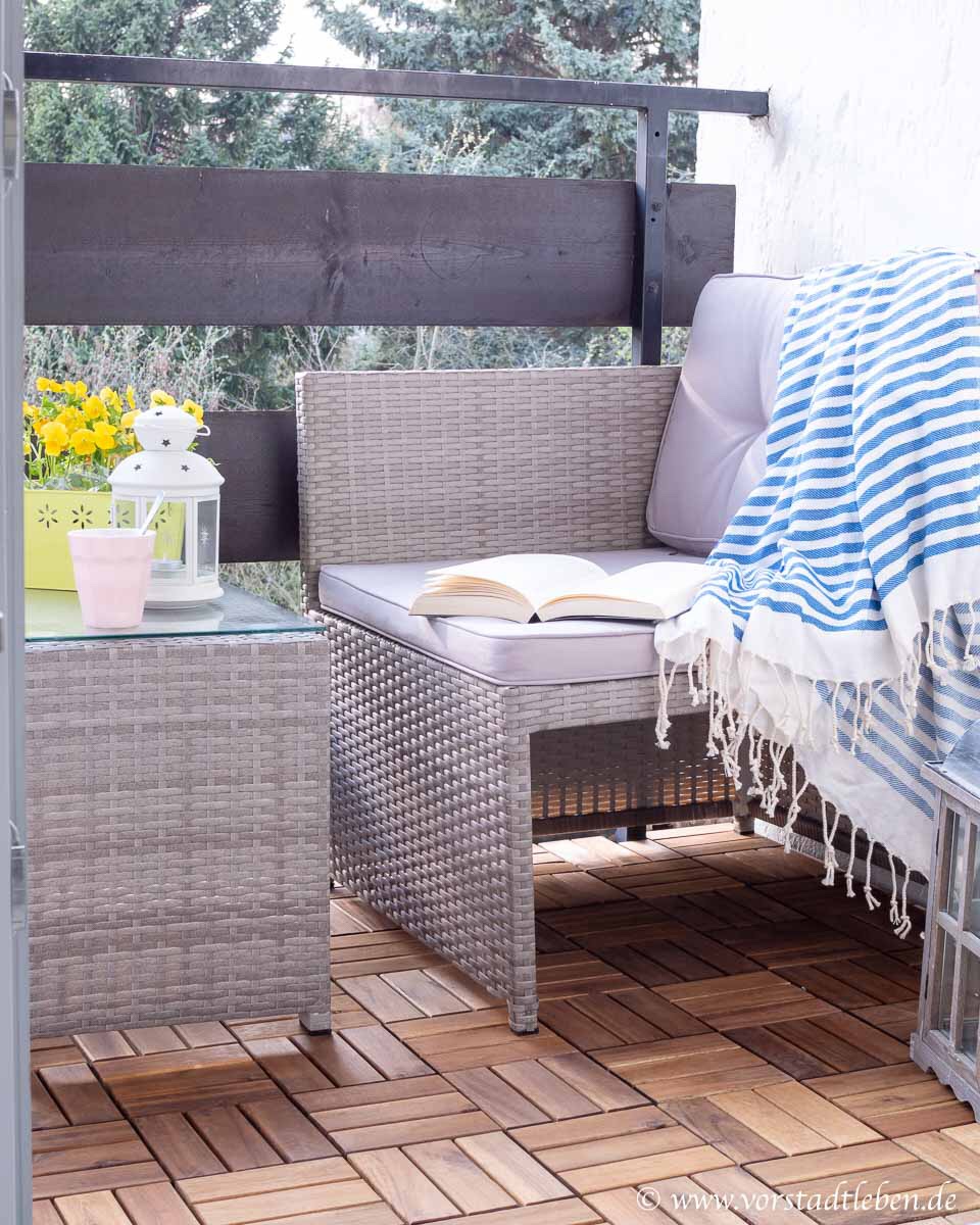 Rattan Lounge Balkonideen
