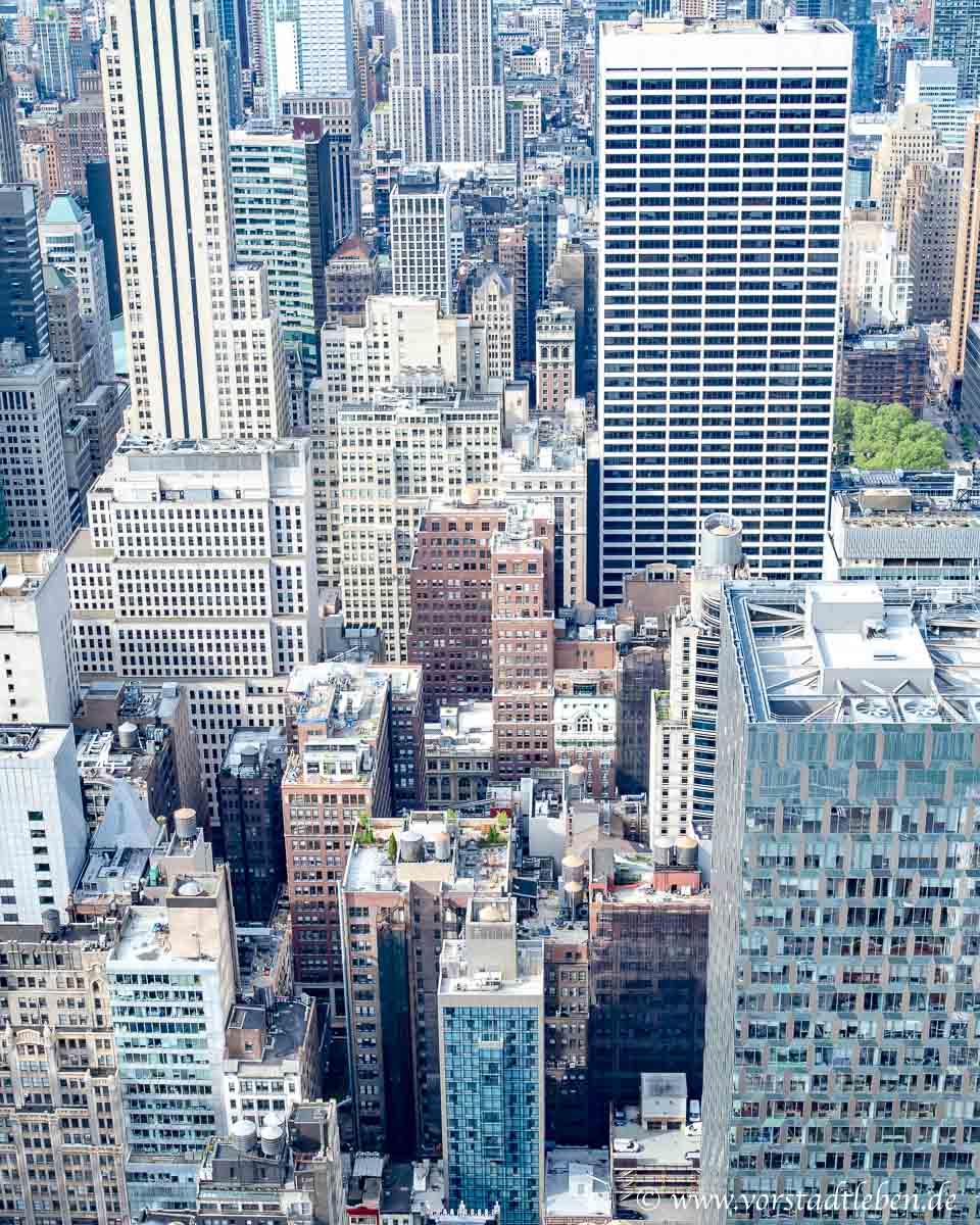 New York Blick nach unten vom Top of the Rock
