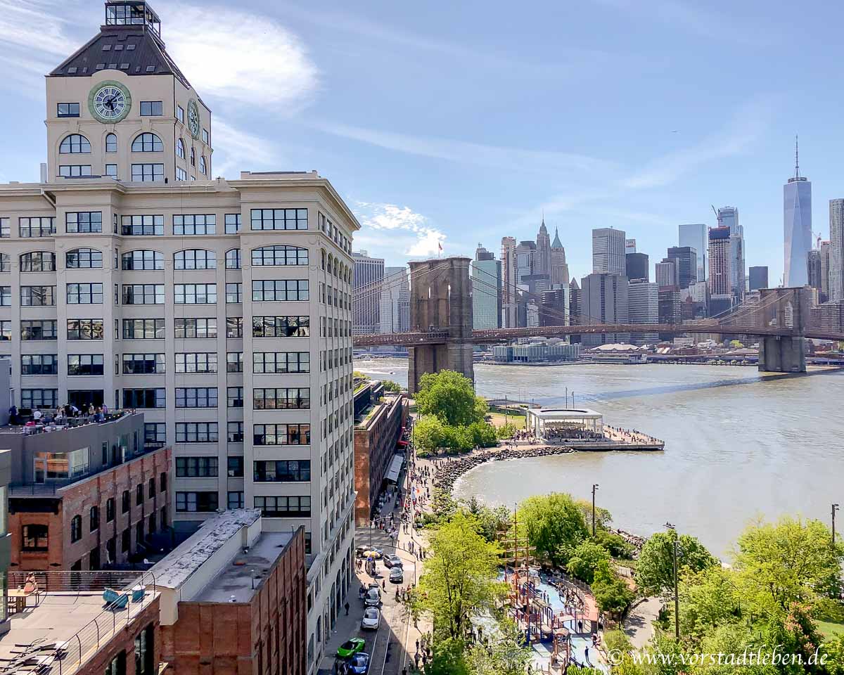 New York Brooklyn Bridge blick von manhattan bridge