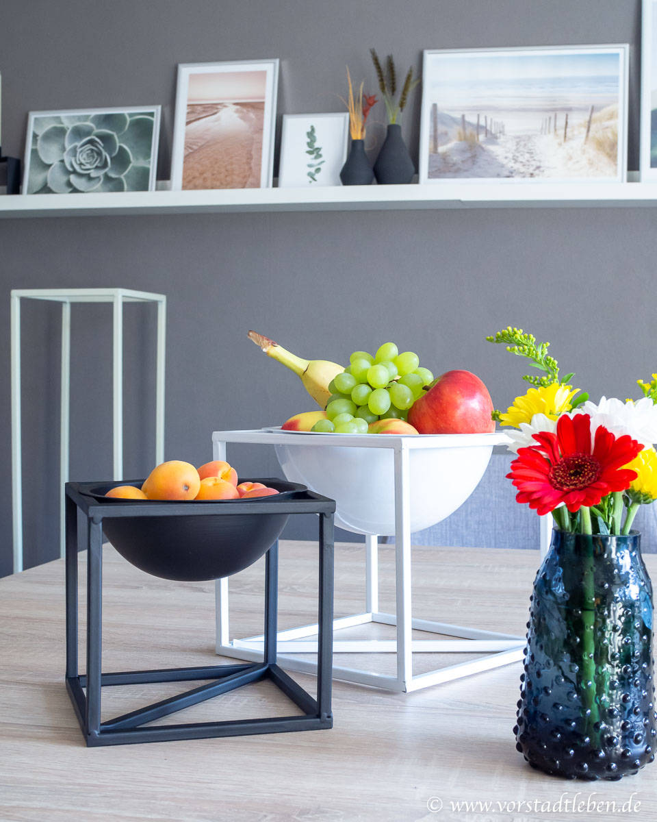 Dekoration Wohnzimmer Obstschalen Blumen Poster