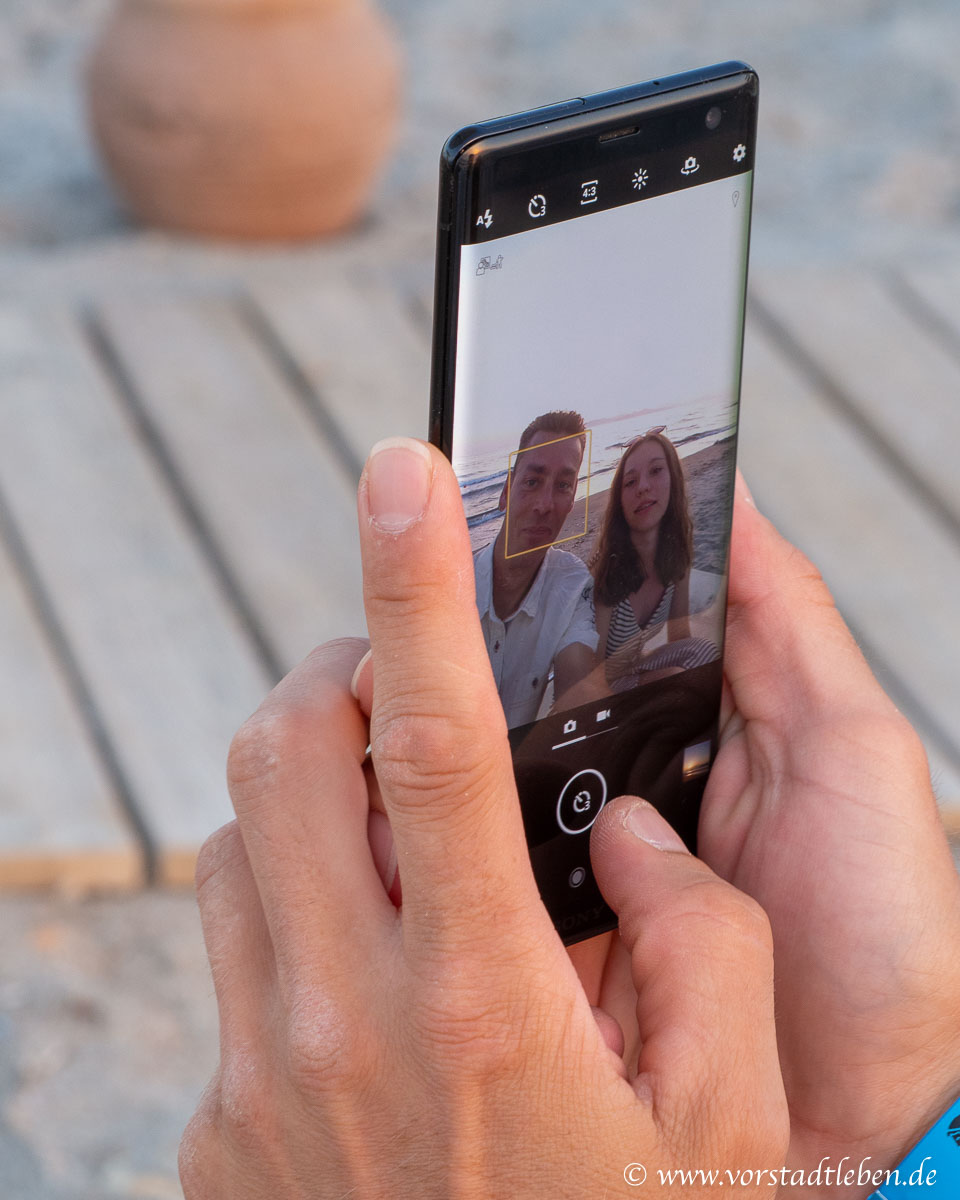 Teenager Selfie mit Vater
